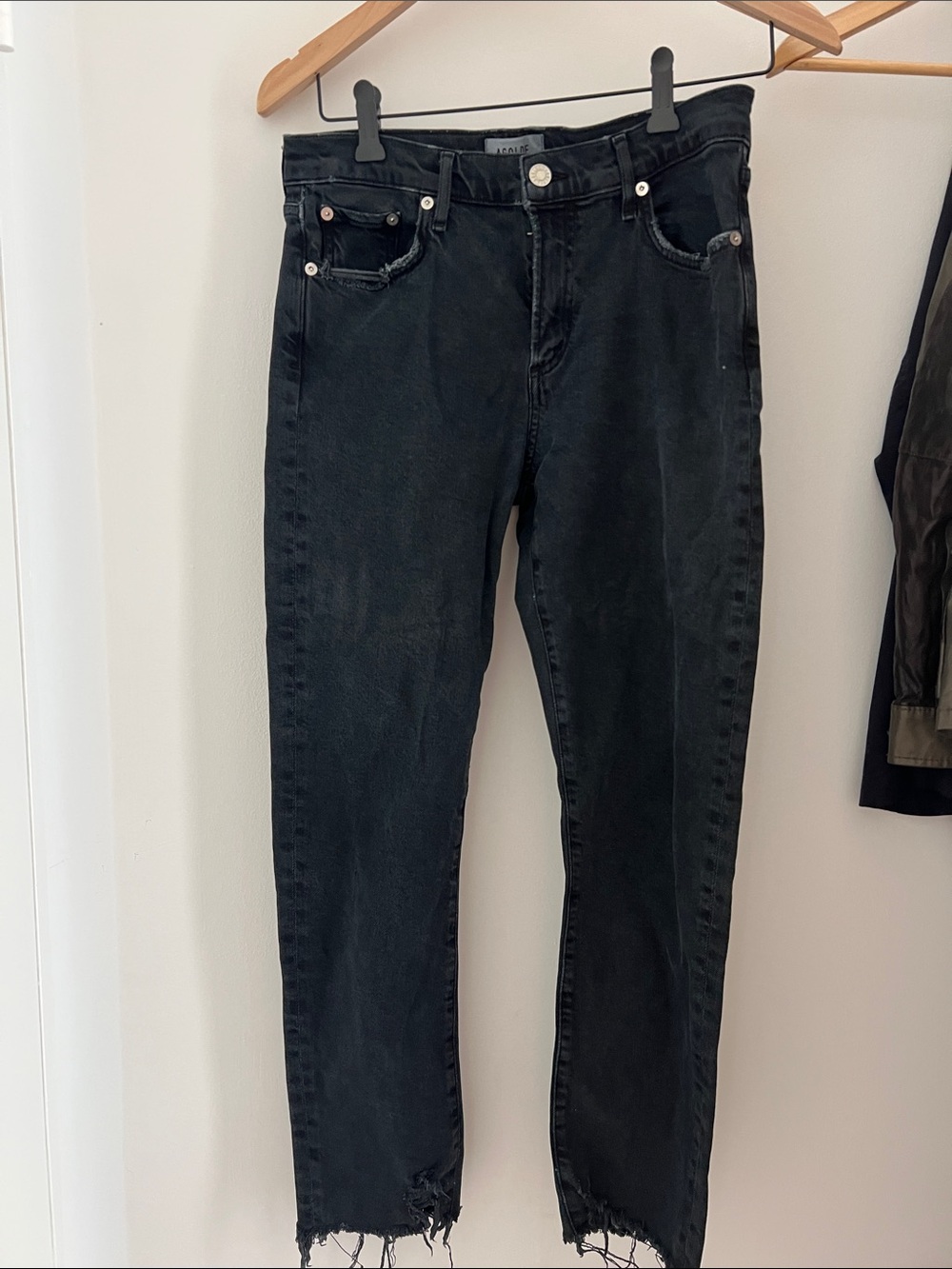 AGOLDE black distressed jeans 28 fantastic stretch comfy great look